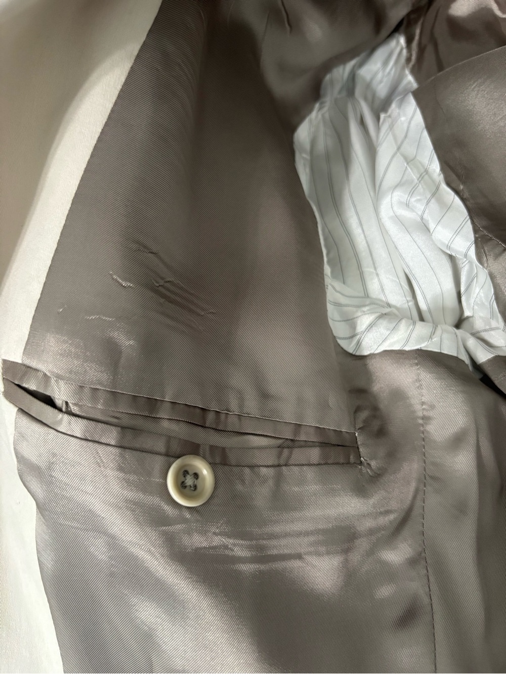 Banana Republic Beige Cotton Sport Coat 42S Short Summer Party Made In Italy - Picture 11 of 12